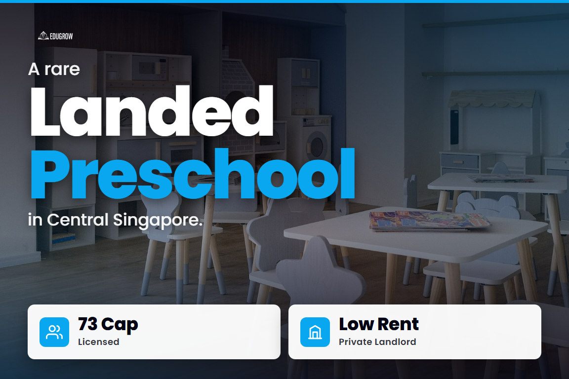 A rare Landed Preschool in Central Singapore - 73 Cap, Low Rent